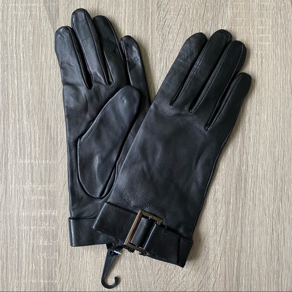 NWT Kenneth Cole Real Leather with Double Wool Lining Gloves